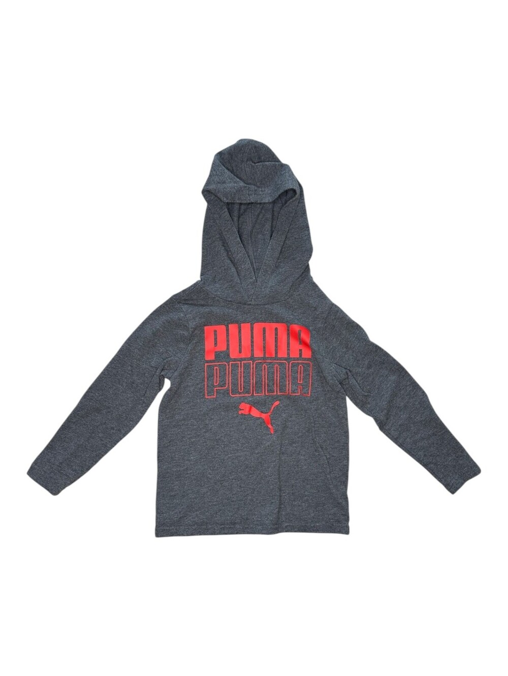 Puma Boys' Gray and Red Hoodie Sweatshirt Size 3